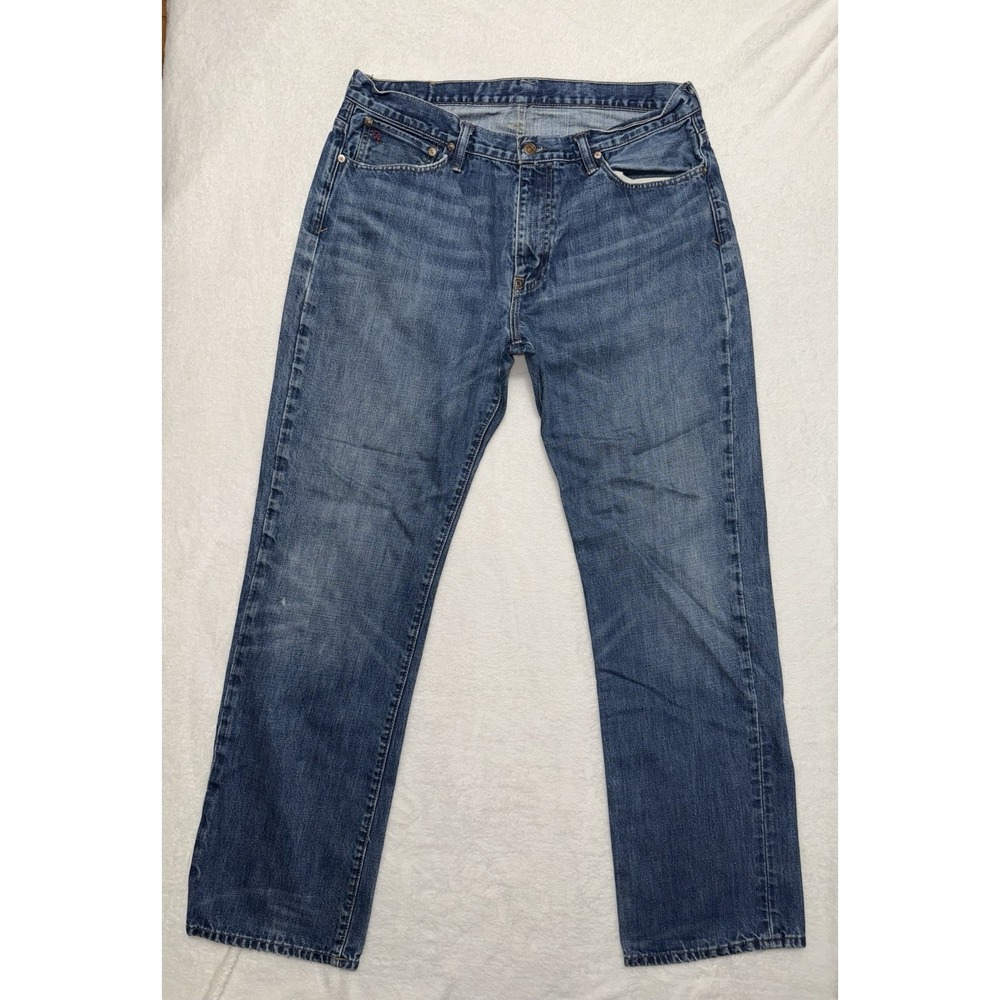 Polo Ralph Lauren Men's Blue Dark Wash Denim Straight Fit Jeans Size 36